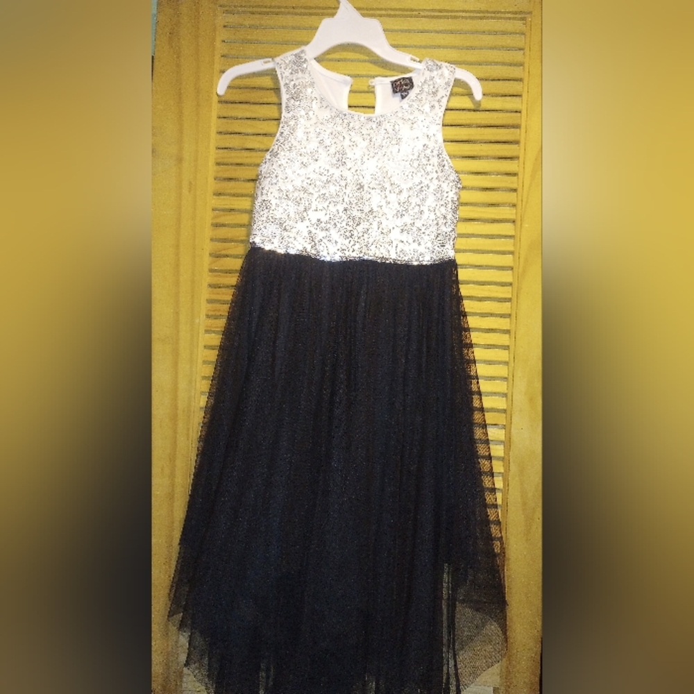 Pink & Violet White Dress with Silver Accents